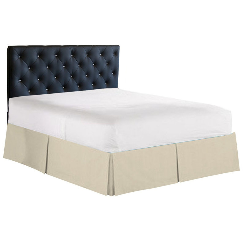 Jupe de lit sur mesure en microfibre à densité de tissage 1500, Beige, Très grand californien