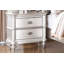 Table de chevet classique Classic Finition beige / blanc ou table de chevet 2 tiroirs argent antique