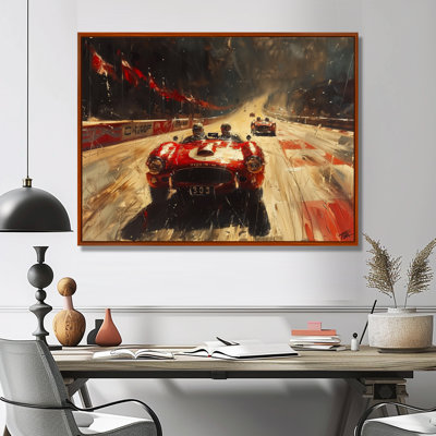 Vintage Muscle Car At The Track IV - Race Tracks Wall Art