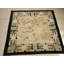 Small Scatter Size Antique Wool Square 1900s Chinese - Peking Knotted Ivory Rug