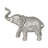 Polystone Engraved Floral Elephant Decorative Silver Sculpture