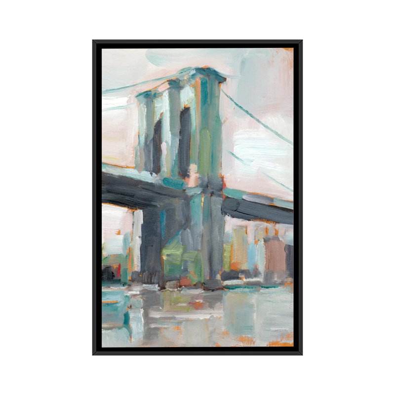 « bridge ii », reproduction sur toile, H 26 po x l 18 po x P 1,5 po, Toile avec cadre noir, Pas de tapis