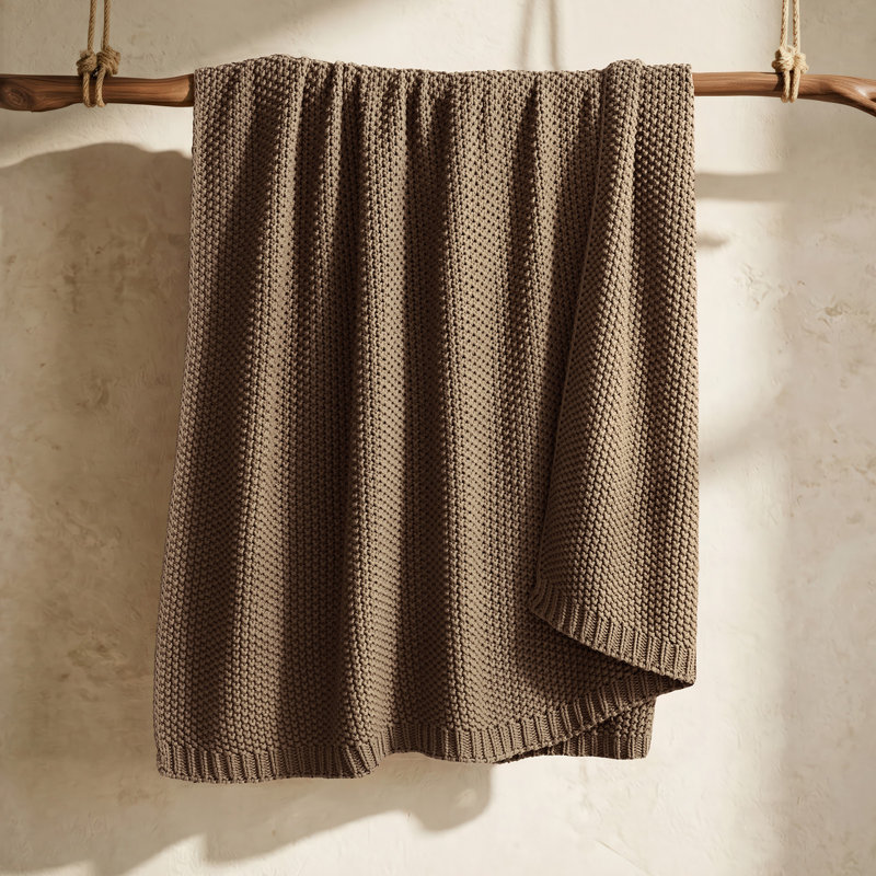 Jeté en coton EverGrace, Throw (50" x 60"), Stone Taupe