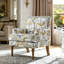 Fauteuil d'appoint Mid-Century avec pieds en bois massif Modern Floral Styke-51293406