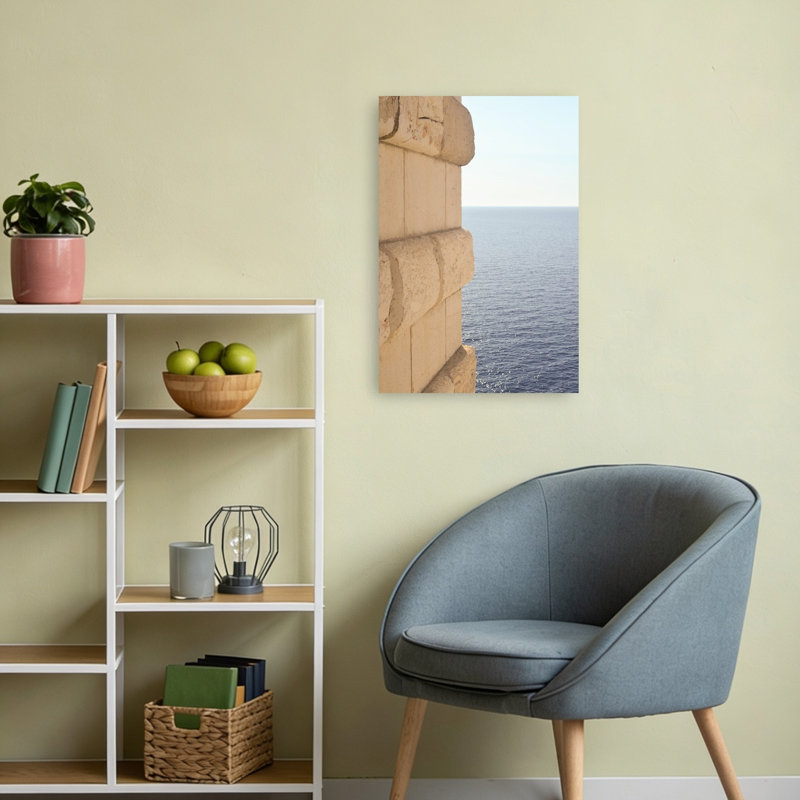 Wall Ocean View Peaceful Serene Tranquil Architecture Coastal Wall Art Print 1 Piece Wrapped Canvas Wall Art