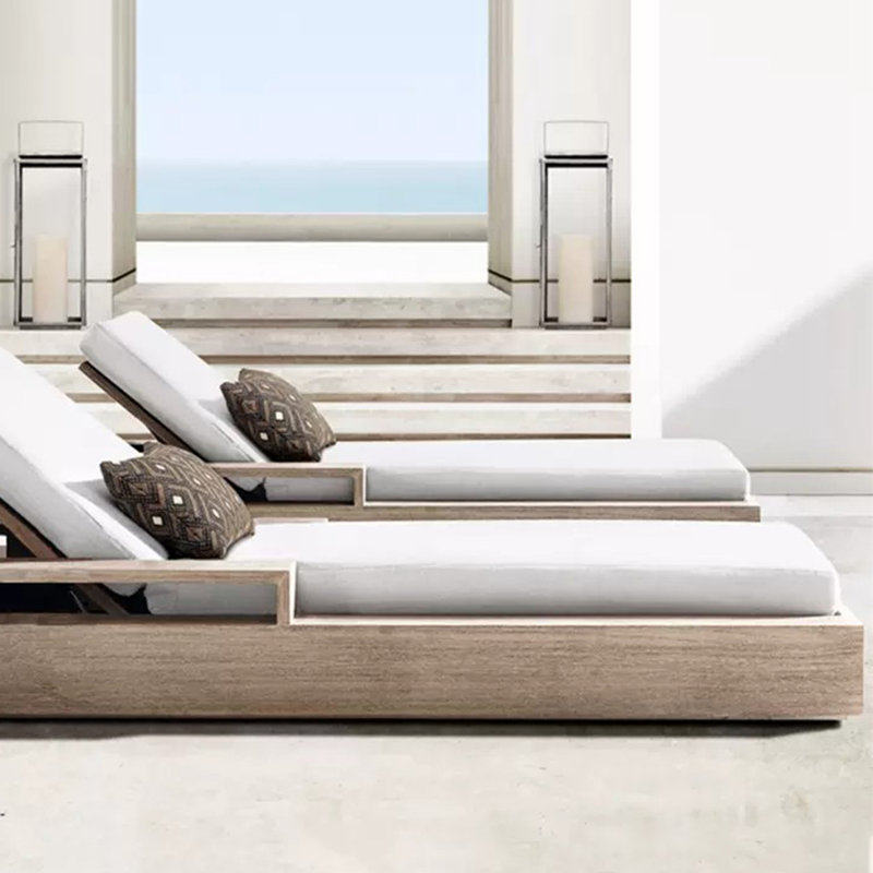 Ensemble de chaises longues d'extérieur inclinables