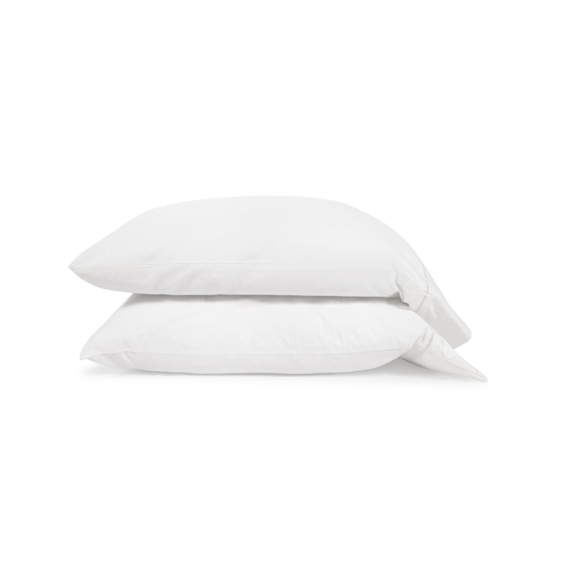 Taie d'oreiller en satin 300 fils Como, Standard, Blanc