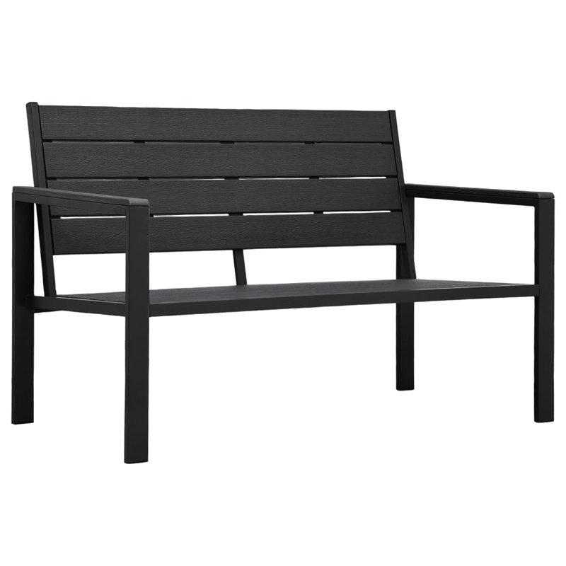 Botolphus Steel Outdoor Bench, Black