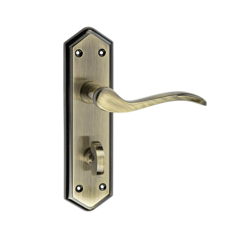 Paris Jefferson Door Handle, Antique Brass