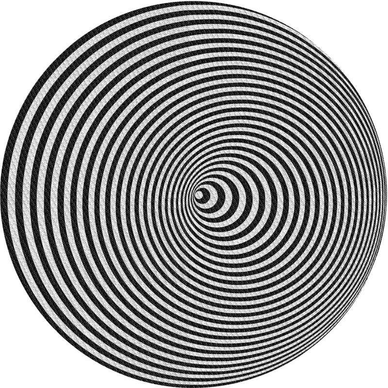 Tapis noir/blanc à motifs, Rond 6 pi