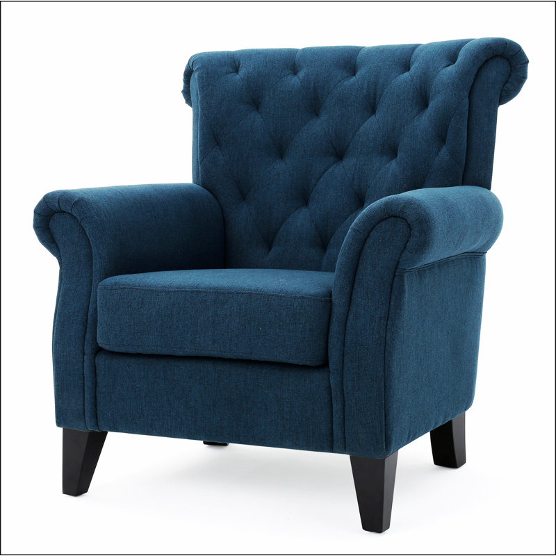 Losoto 36" W Tufted Armchair , Navy Blue Fabric
