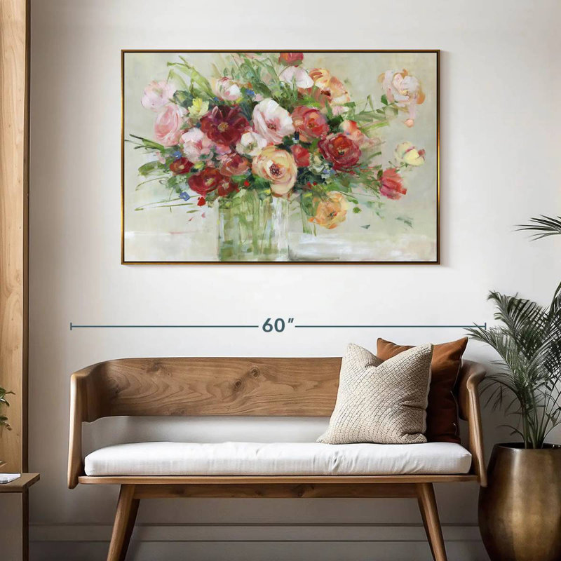 Just Peachy, 46 po x 31 po, Cadre flottant doré