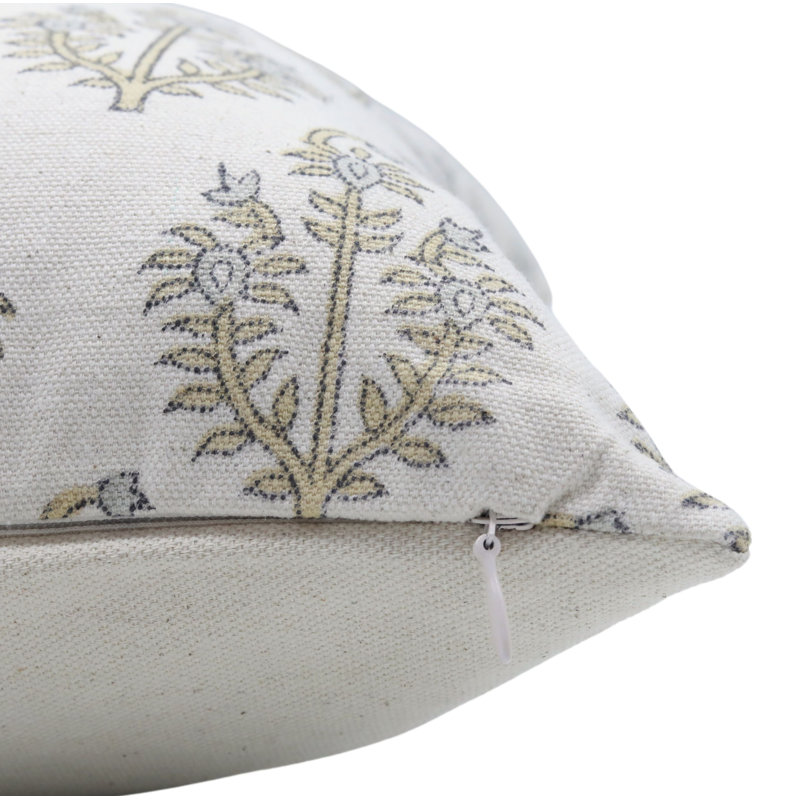 Housse de coussin réversible en coton Floral, Carré, H 20 po x l 20 po