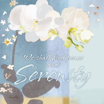 " Blue Floral Inspiration I " by Evelia Designs
