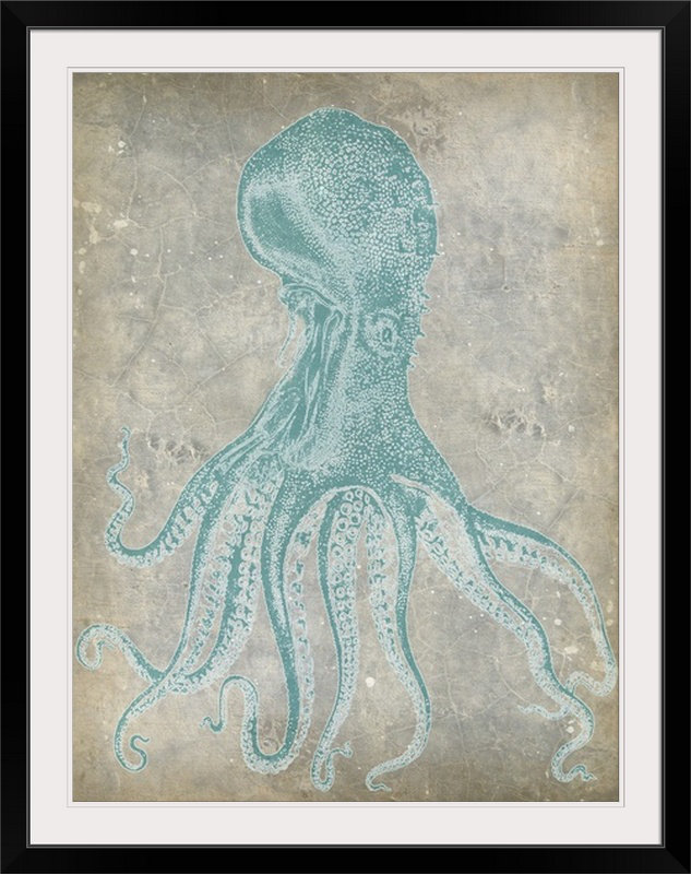 « ii » jennifer grolier, impression Spa Octopus, H 24 po x l 20 po x P 1 po, Cadre noir