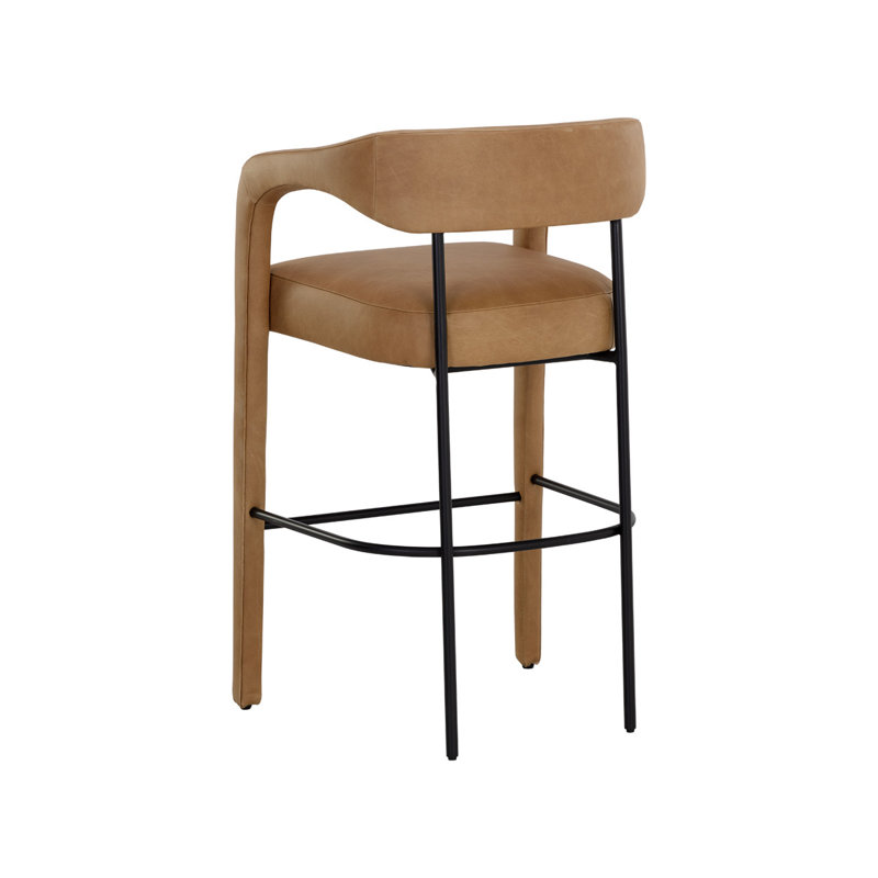 Upholstered Stool with Solid Wood Frame, Bar Stool (30.50" Seat Height)