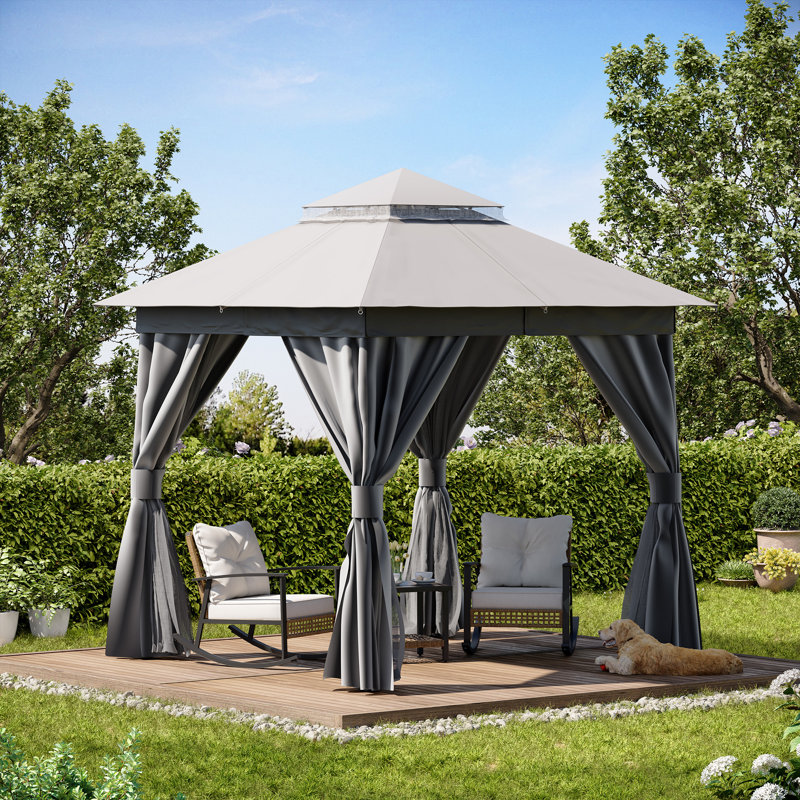 Steel Patio Gazebo, Gray