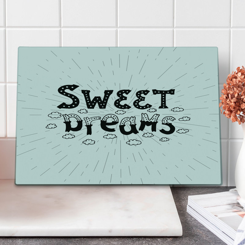 Ambesonne Saying Cutting Board Large Size Retro Words Clouds Black and White