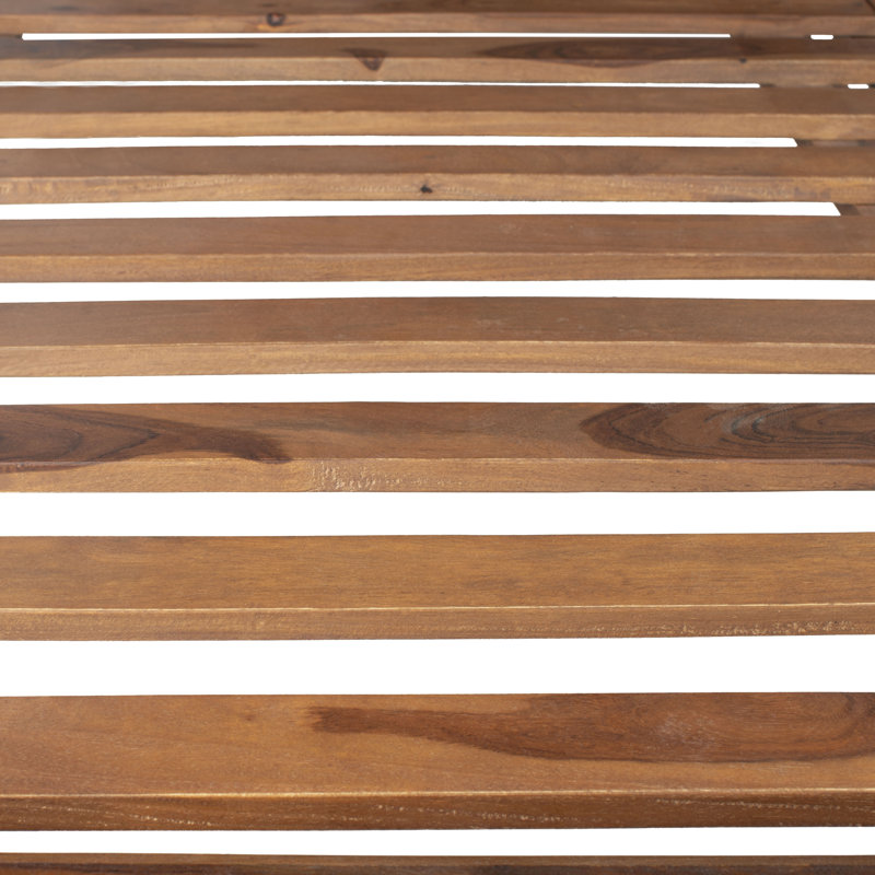 Macibryn Wood Herringbone Bed, King, Natural