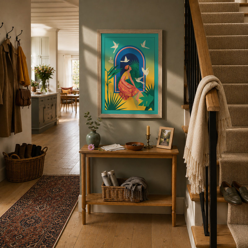 Woman In Paradise Tropical - Print, Oak, A4 - 29.7 x 21.0 cm