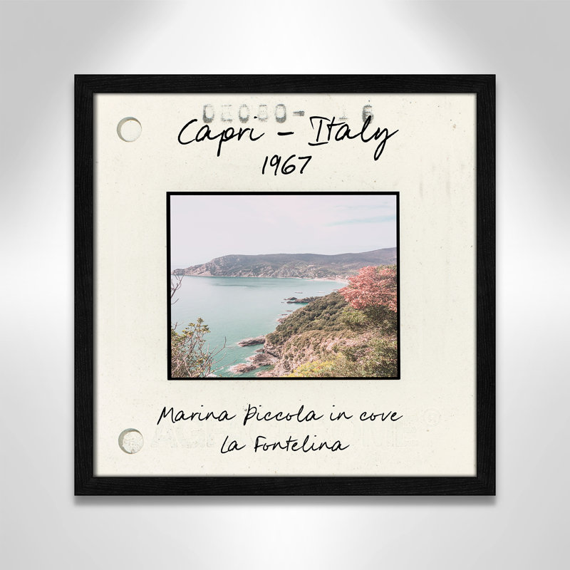 Capri Italy - Marina Picolla in La Fontalina Print by Susan Jill, Black Single Picture Framed Paper, 17" H x 17" W x 0.75" D