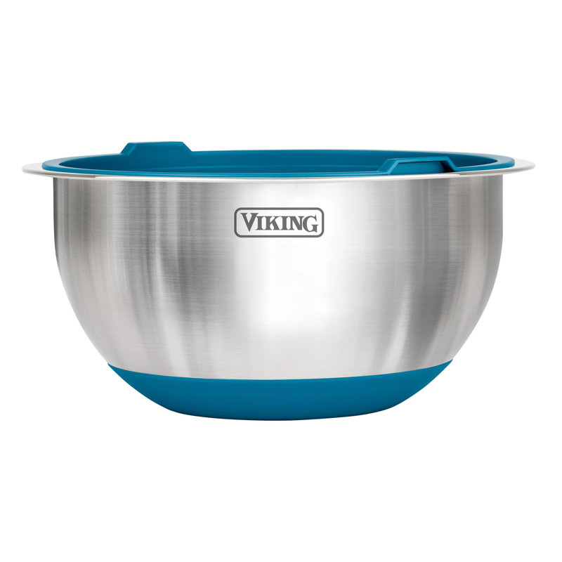 Viking 10 Piece Stainless Steel Mixing Bowl Set with Lids, Blue