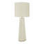 Lampe de table 29 "en céramique Art Déco - Base de colonne géométrique + abat-jour tambour en lin ivoire