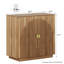 Ensemble de 3 buffet à portes arquées symétriques avec rangement, brun caramel-743770172