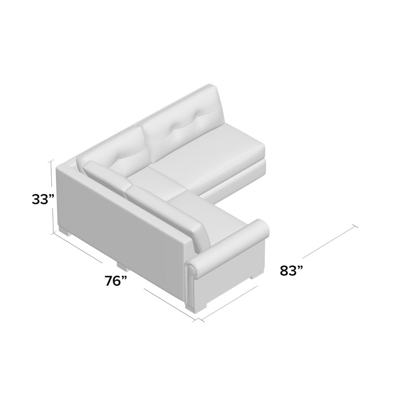 Mosely Upholstered L-Shaped Sectional, Charcoal Revolution®, Left Hand Facing