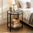 Glass End Table,Black Side Table For Bedroom,living Room, Balcony