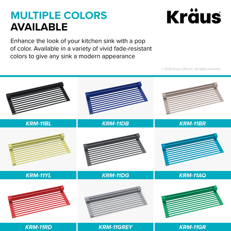 Kore Over the Sink Dish Rack, 0.375" H x 20.5" W 12.75"D, Green