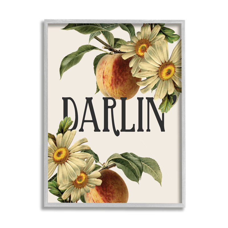 Pêcher de Darlin, Estampe numérique Farmhouse, H 14 po x l 11 po