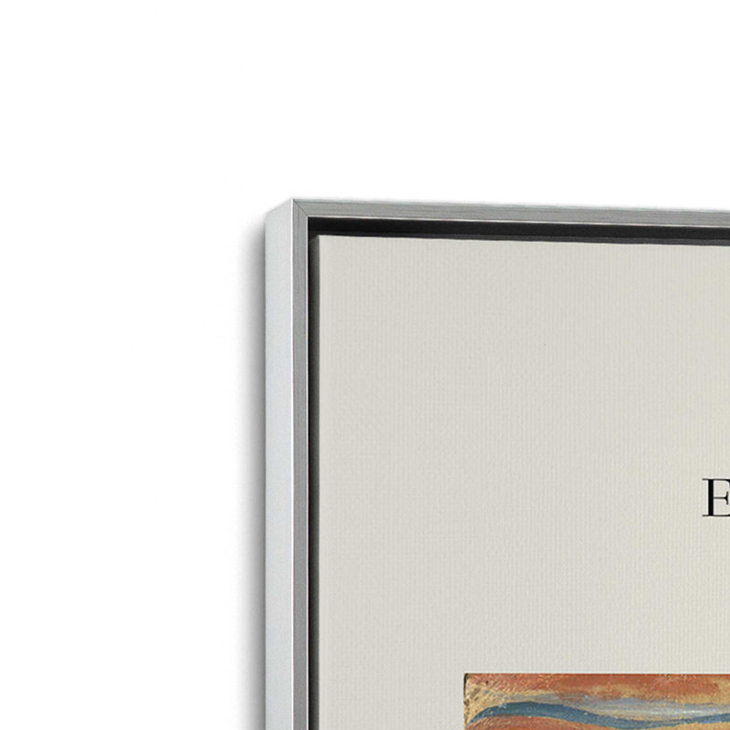 The Scream par Edvard Munch v2, H 48,75 po x l 32,75 po x P 1,75 po, Cadre flottant en chrome poli