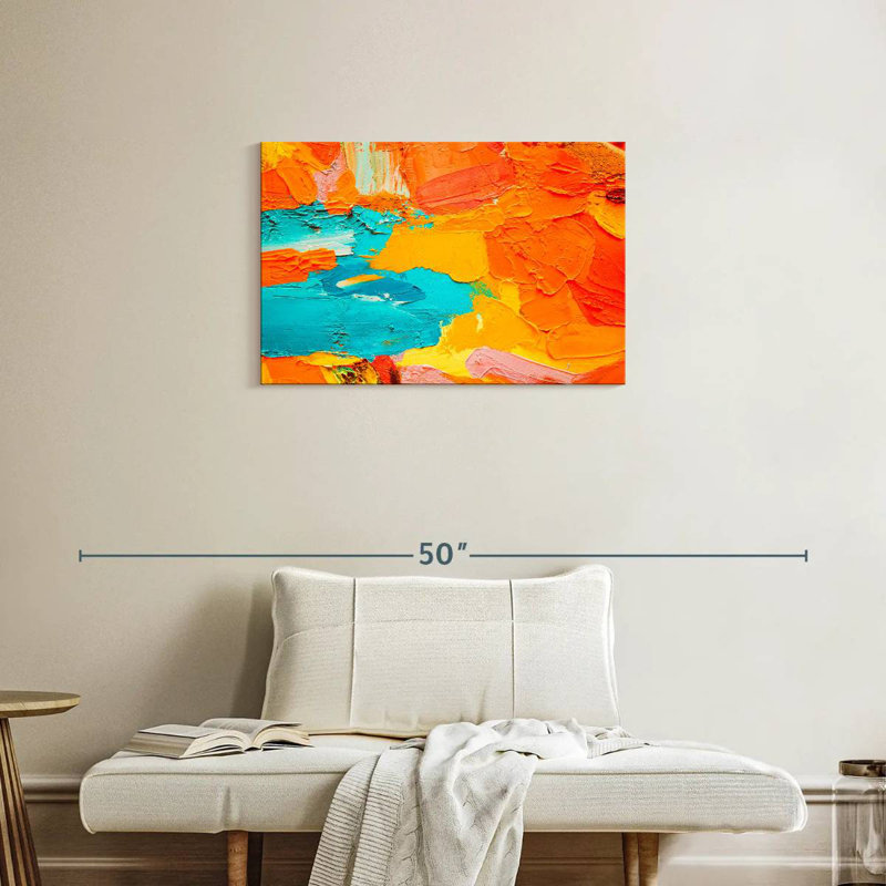 Avery Orange And Blue Abstract, 20'' H X 30'' W