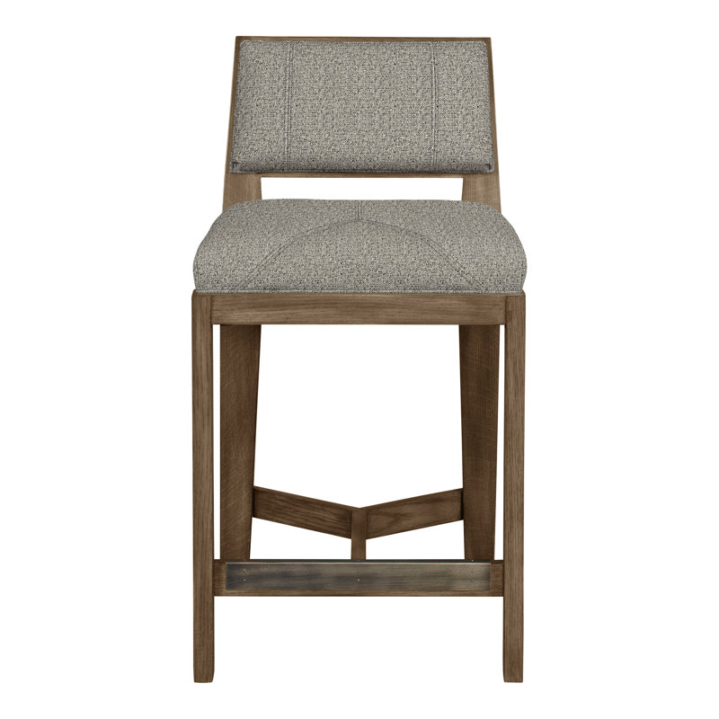 Scoville By Thom Filicia Upholstered Counter Stool with Solid Wood Frame, Hampton, Graphite Tuck