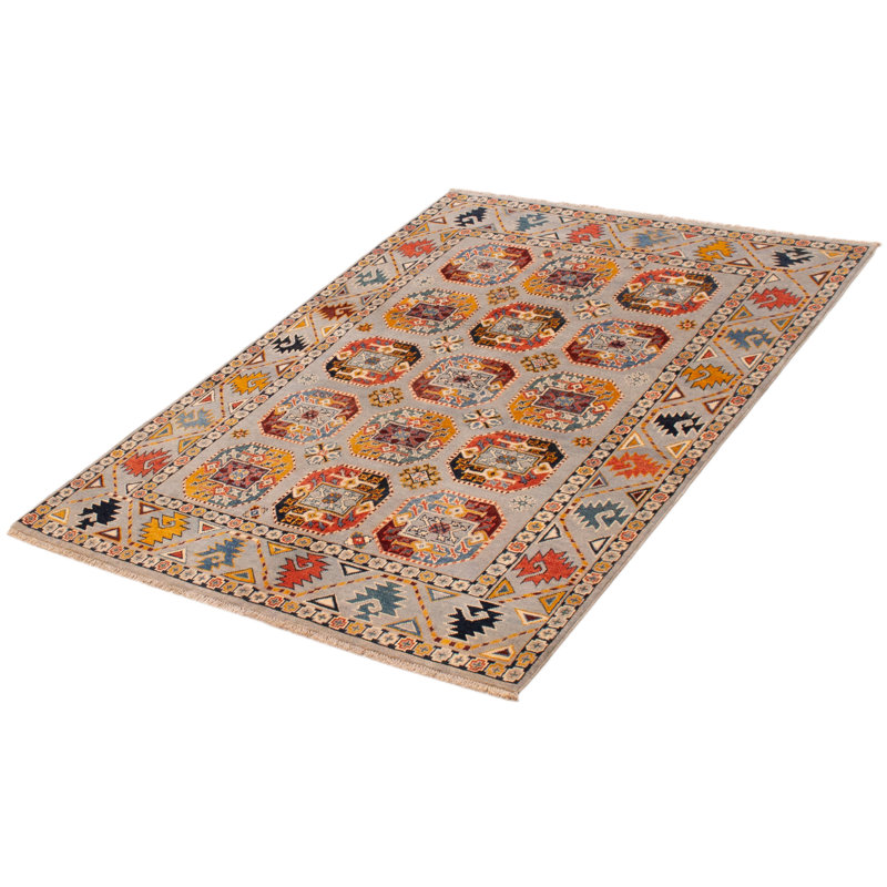 Tapis unique gris 4 pi 9 po x 6 pi 5 po Zaaron