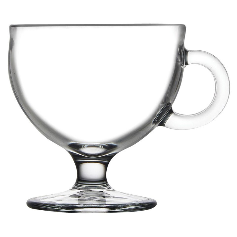 Pasabahce Glass Ice Cream Sundae Fruit Dessert Mugs Dishes Cups Bowls Handle, Set of 4