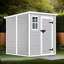 Remise de rangement extérieure en résine imperméable 6 po x 6 pi avec plancher, fenêtre, portes et évents verrouillables