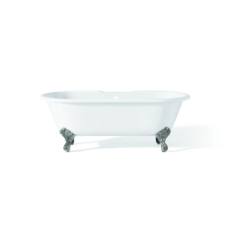 Regal 61'' L Soaking Bathtub, Biscuit Interior with Biscuit Exterior, Chrome