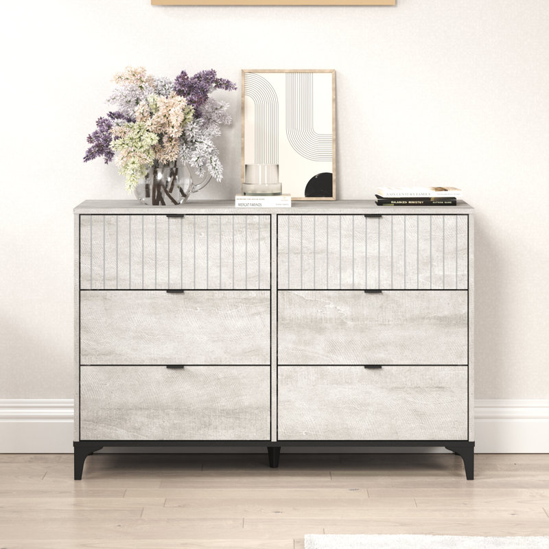 Norcross 46.5" W 6 Drawer Dresser, Grey