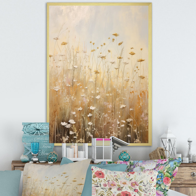«Meadow Of Dreams V» sur toile, Cadre doré simple, H 20 po x l 12 po x P 1 po