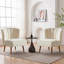 Chaise d'appoint moderne en velours avec dossier fleuri capitonné-985876538