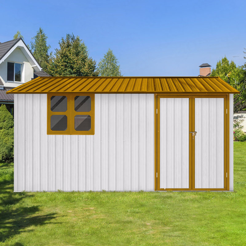 Abri de jardin en métal avec abri de jardin 12 pi x 10 pi avec fenêtre