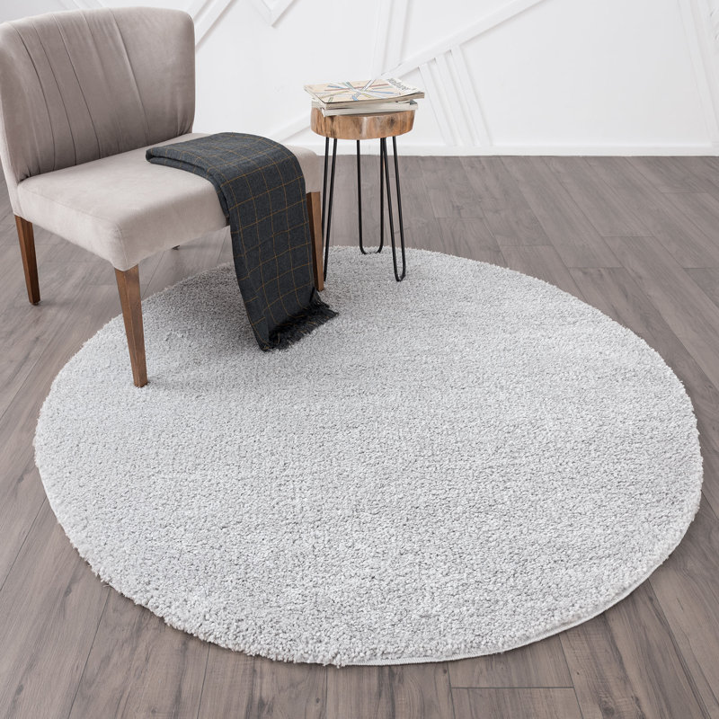 Tapis gris clair Anterion, Rond 5 pi 3 po