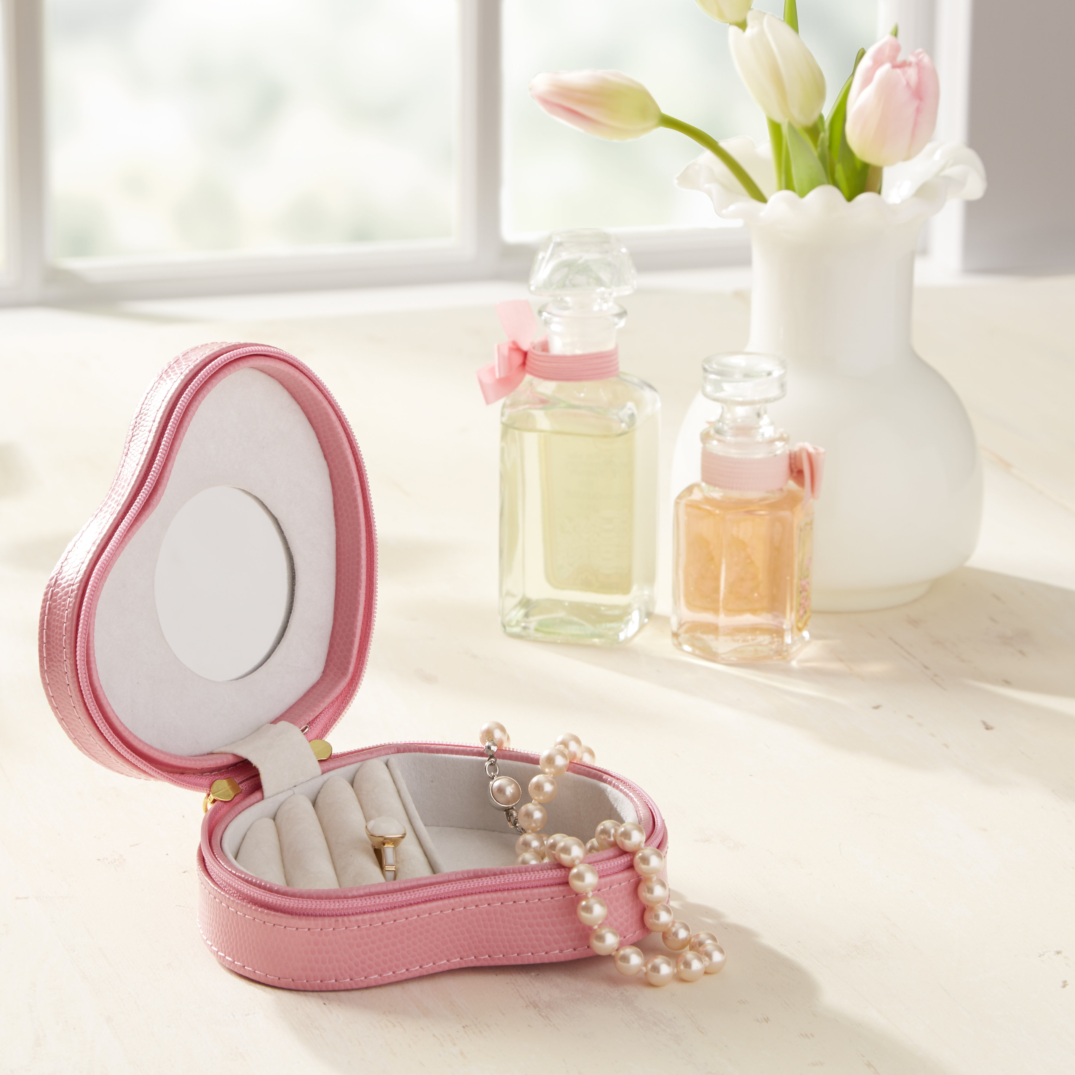 House of Hampton® Leather Travel Case + Mirror Wayfair