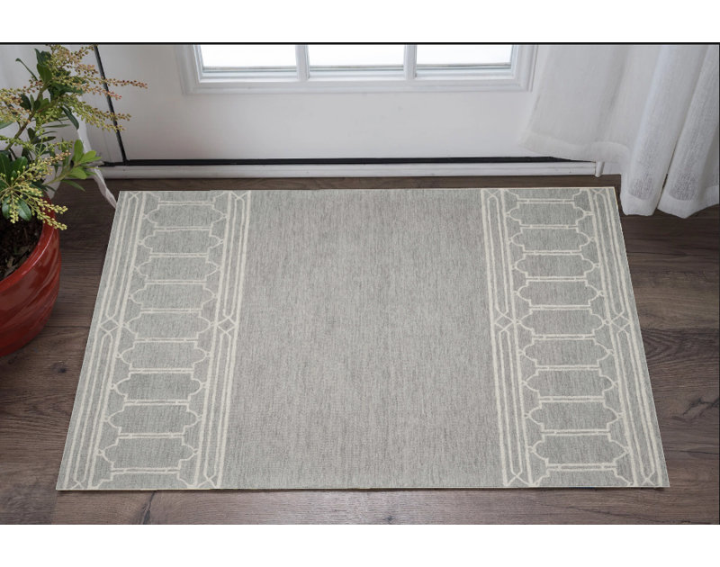 Tapis gris en laine touffeté à la main Jeweldene, Rectangle 2 pi 3 po x 3 pi 9 po