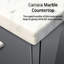 Gris foncé foncé 30 po Meuble-lavabo de salle de bain avec miroir à DEL - Espace de rangement volumineux entièrement assemblé-338393923