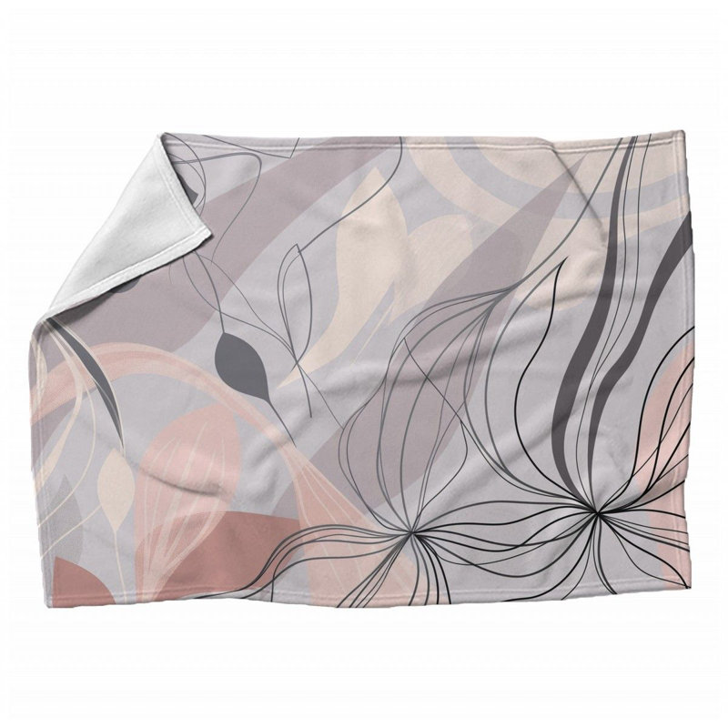 Jeté en peluche floral tendance, Jeté