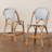 Billingslee Bali & Pari Genica Classic French Two-Tone Weaving And Natural Rattan 2-Piece Counter Stool Set-974002968