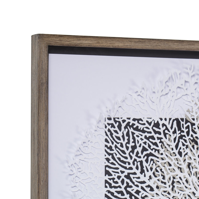 White And Gray Coral Print